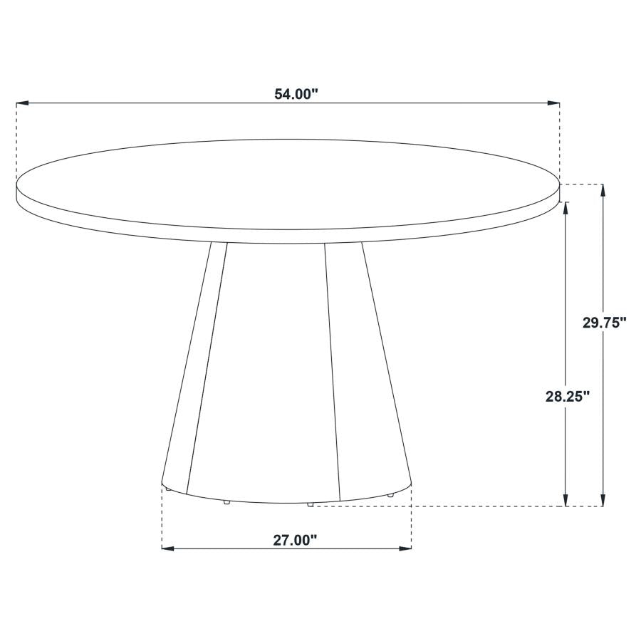 Franklin 54-inch Round Wood Pedestal Base Dining Table Dark Brown - 193830