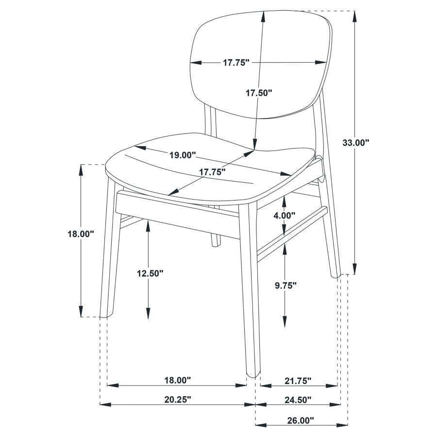 Benford Dining Side Chair Wood Seat Dark Brown (Set of 2) - 193832