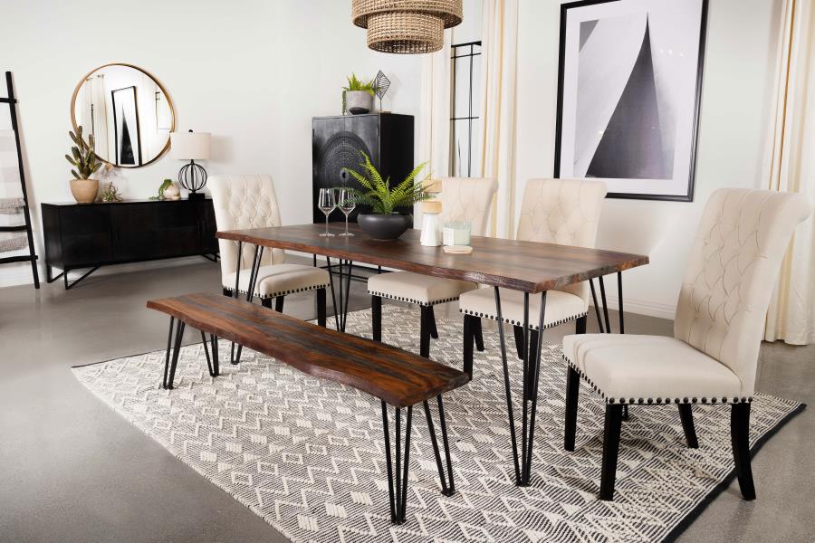 Neve 80-inch Live Edge Dining Table Grey Sheesham - 193861