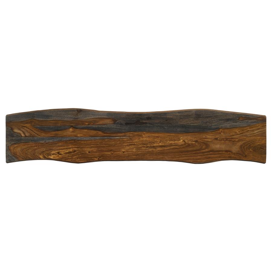 Neve Live Edge Wood Dining Bench Hairpin Legs Grey Sheesham - 193863