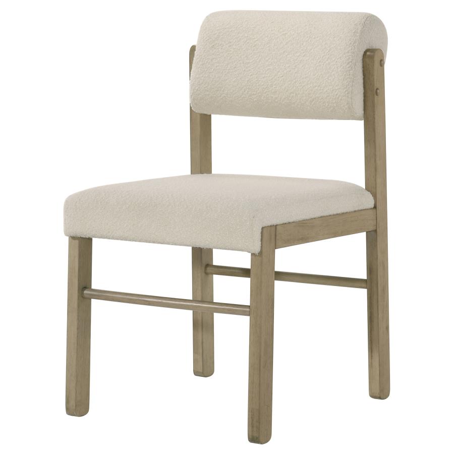 Kehoe Upholstered Dining Side Chair Cream and Natural Oak (Set of 2) - 193932NAT