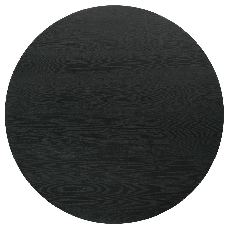 Hamlyn 5-piece Round Wood Counter Height Dining Set Cream and Black - 193938BLK-S5D