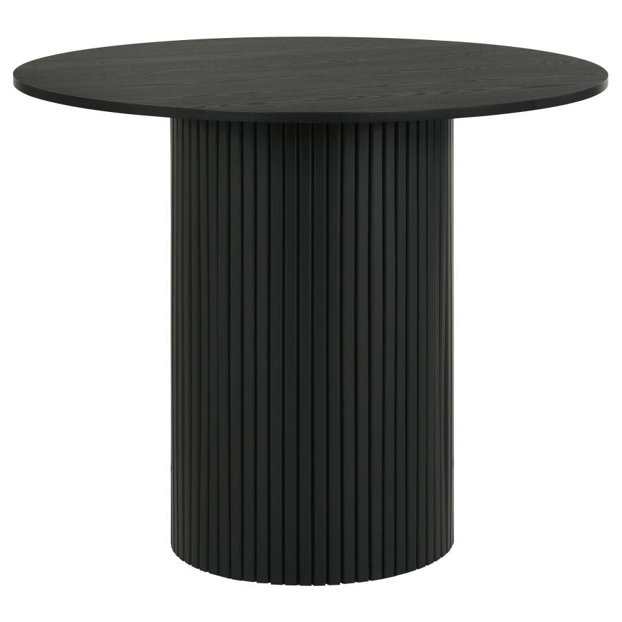 Hamlyn 5-piece Round Wood Counter Height Dining Set Grey and Black - 193938BLK-S5E