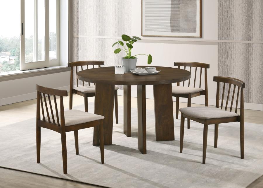Strouse 5-piece Dining Set Wheat and Walnut - 193940WAL-S5A