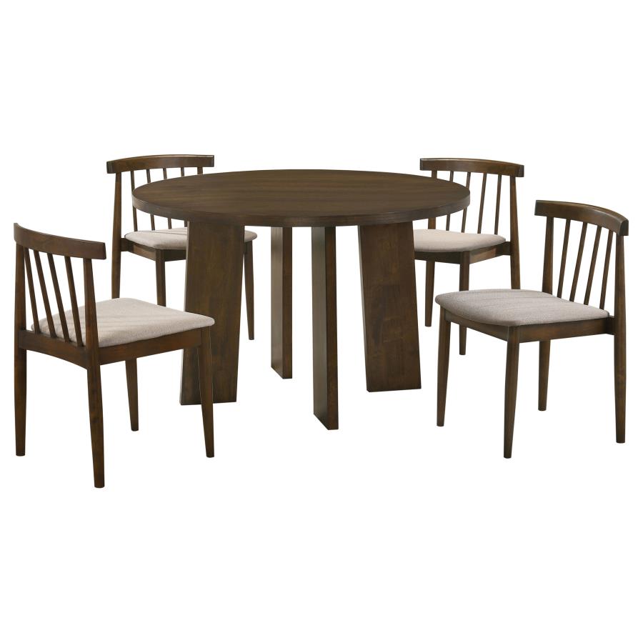 Strouse 5-piece Dining Set Wheat and Walnut - 193940WAL-S5A