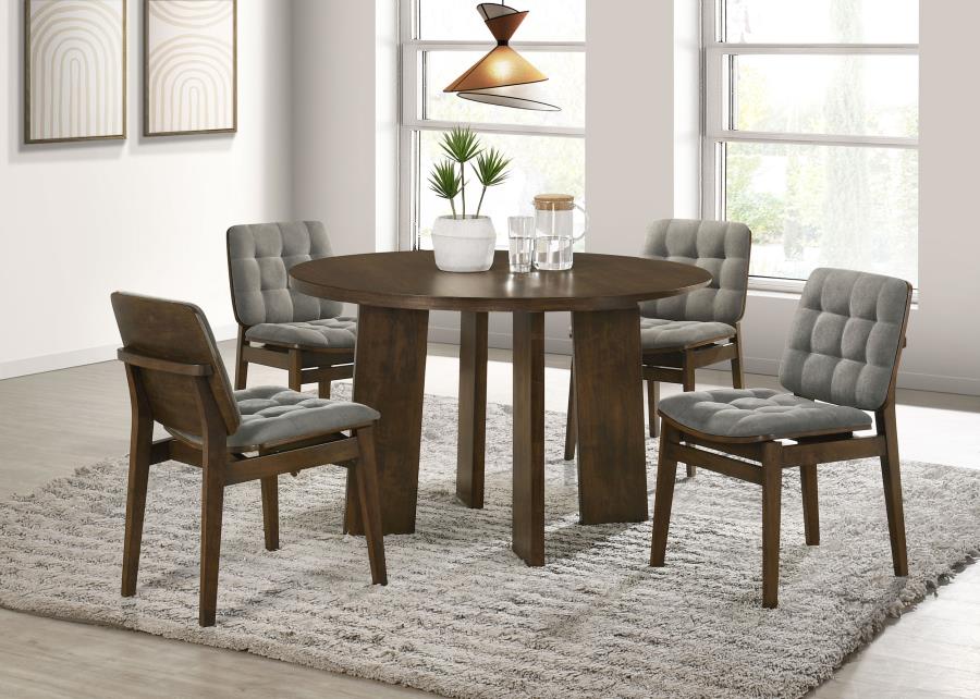 Strouse 5-piece Dining Set Grey and Walnut - 193940WAL-S5E