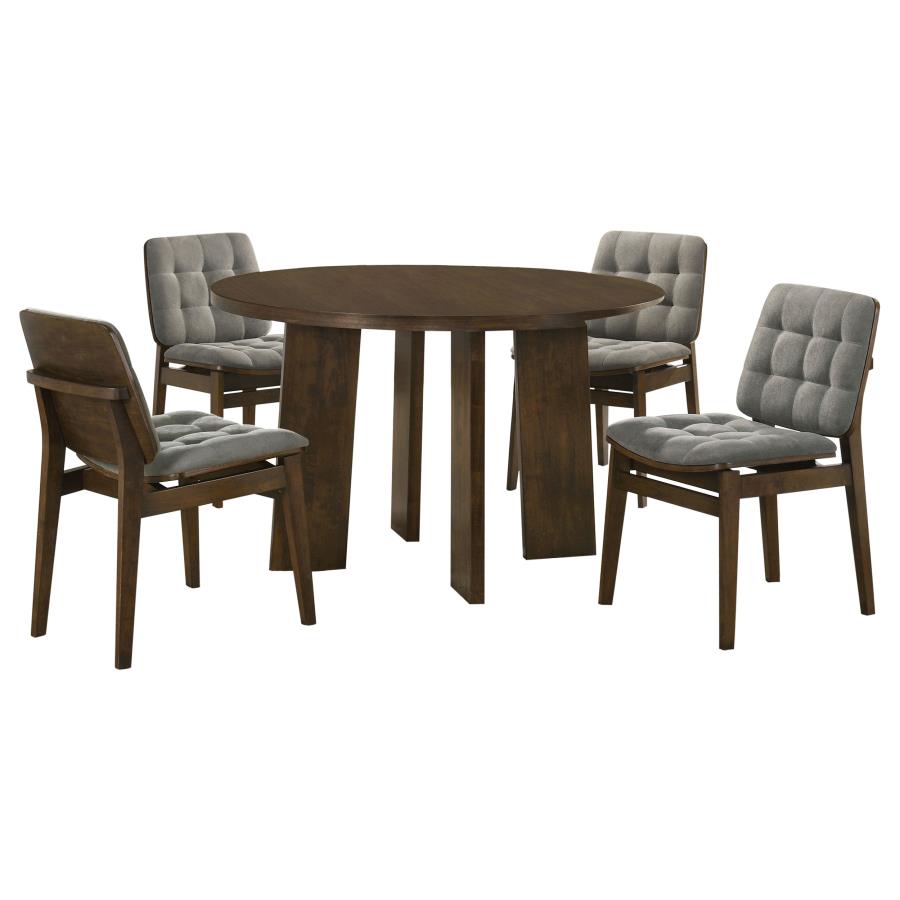 Strouse 5-piece Dining Set Grey and Walnut - 193940WAL-S5E