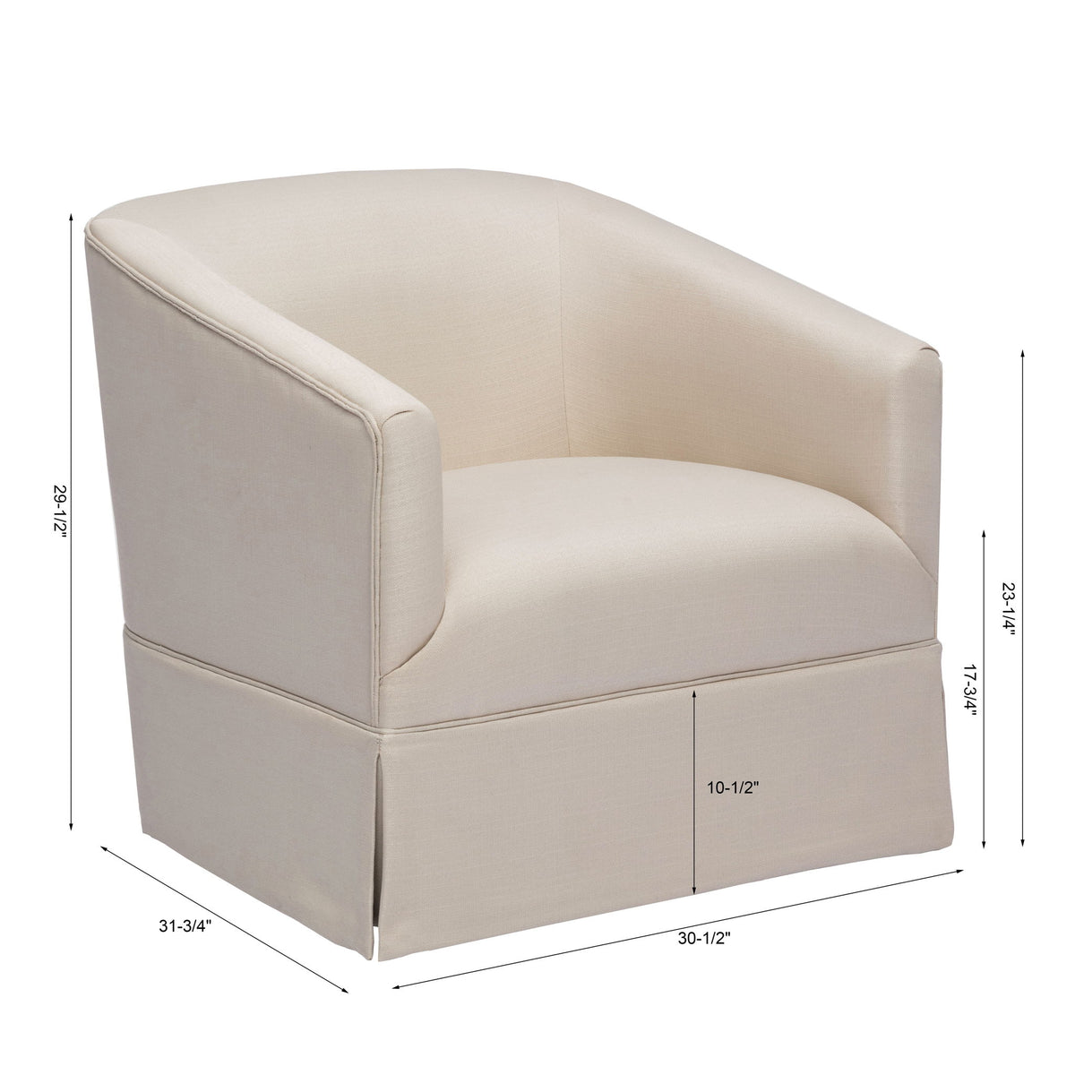 Earl - Skirted Swivel Chair - Natural