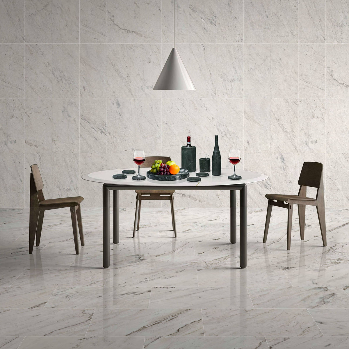 10 Pieces Luxury Natural Marble Dining Room Accessories Set