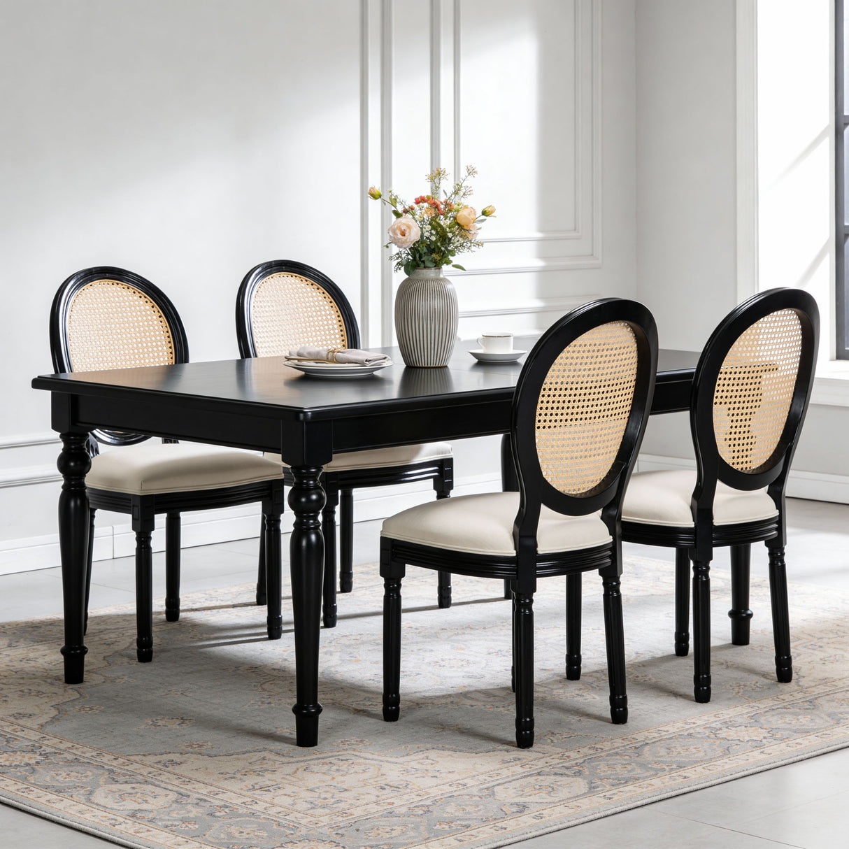 French Country Dining Chairs With Round Back (Set of 2)