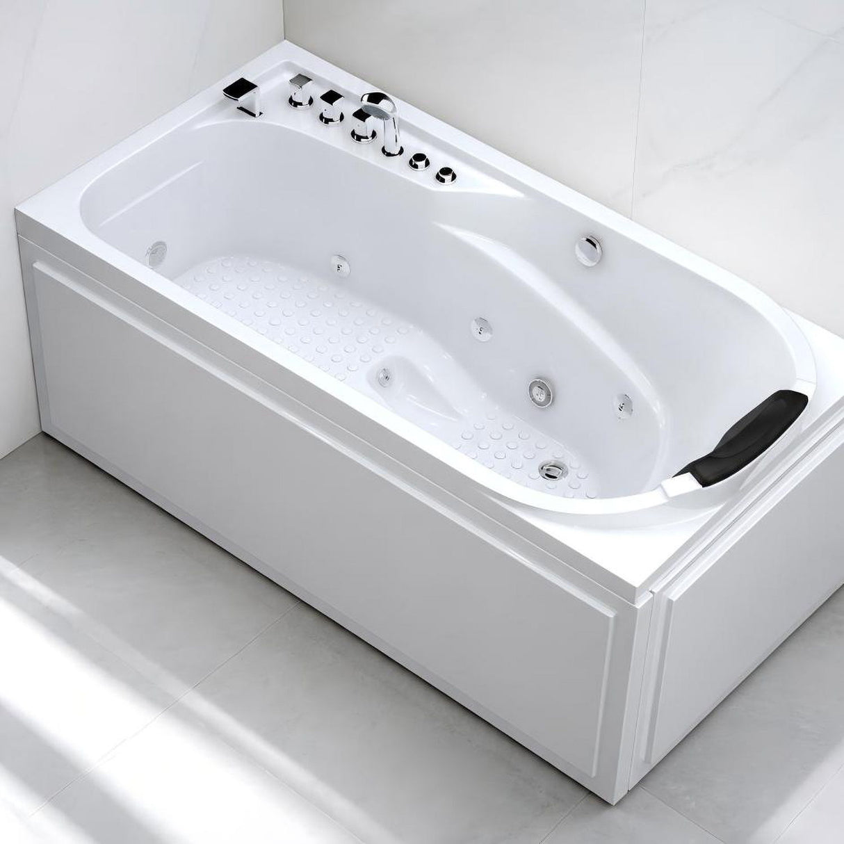 Xavier - Single Corner Massage Bathtub - Milk White