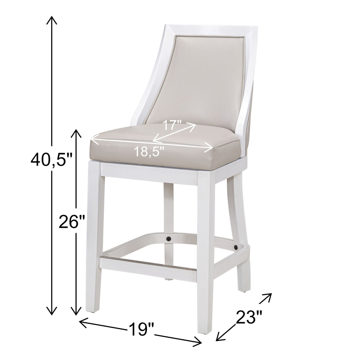 Modern Swivel Stool With Tall Back