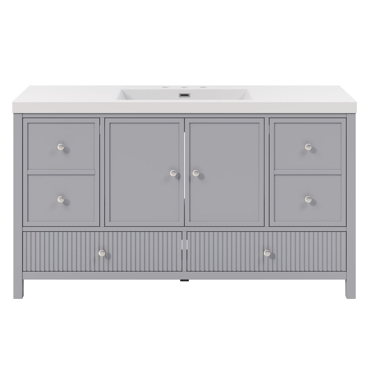 Bathroom Vanity With Separate Sink, Soft Close Doors And 4 Drawers
