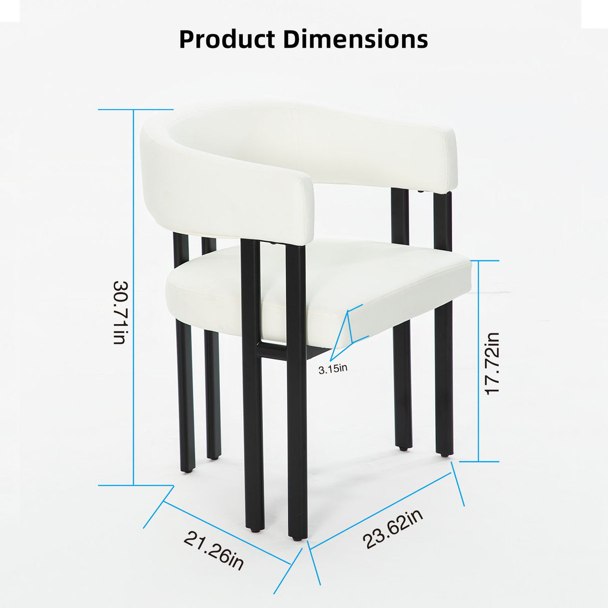 Modern Dining Upholstered Barrel Chair With Curved Back And Armrests