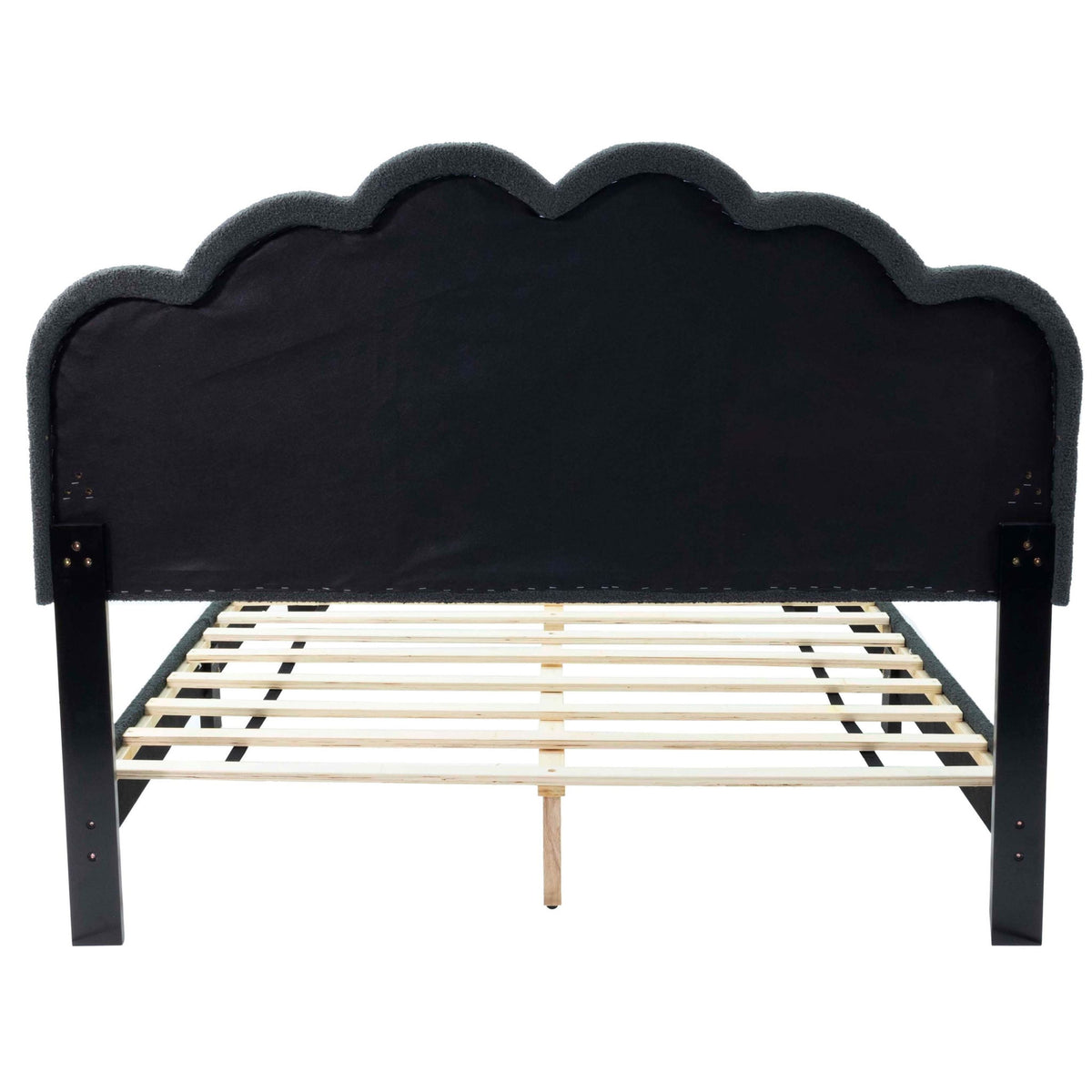 Bed With Floral Design Headboard And Built In LED Lighting