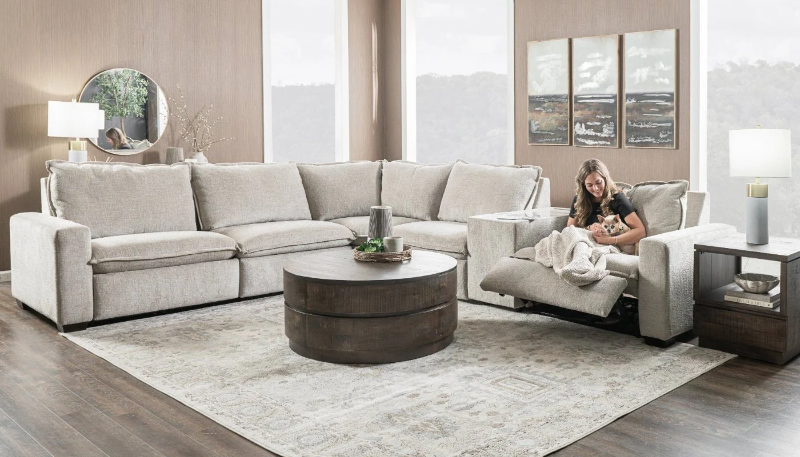 Z Loveshack 6-Piece Reclining Sectional W/ Console - LARDSLVS+WEDSLVST+CODSLVST+ARCDSLVSx2+RARDSLVS