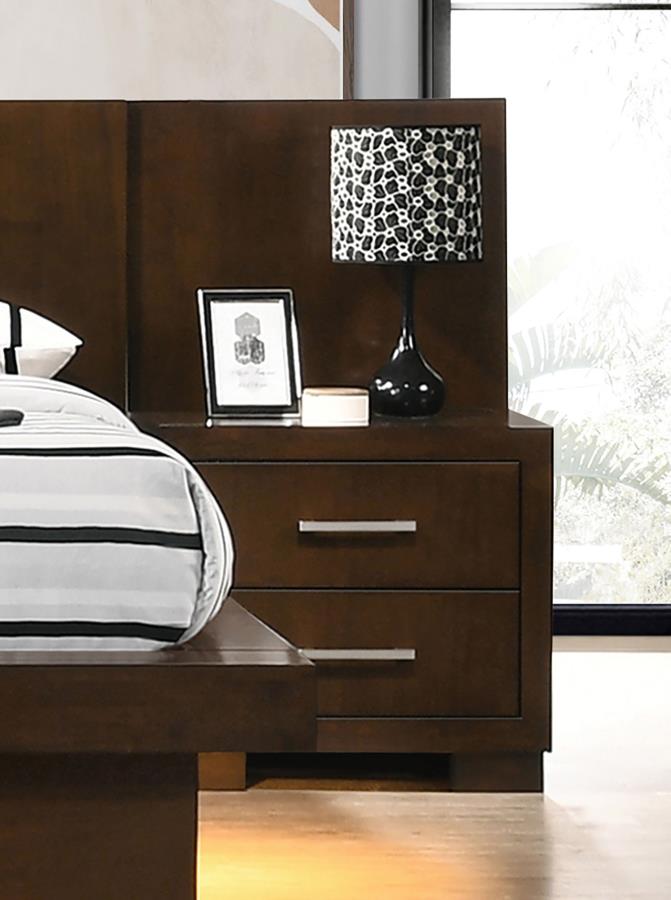 Jessica 5-piece Eastern King LED Bedroom Set Cappuccino - 200711KE-S5P