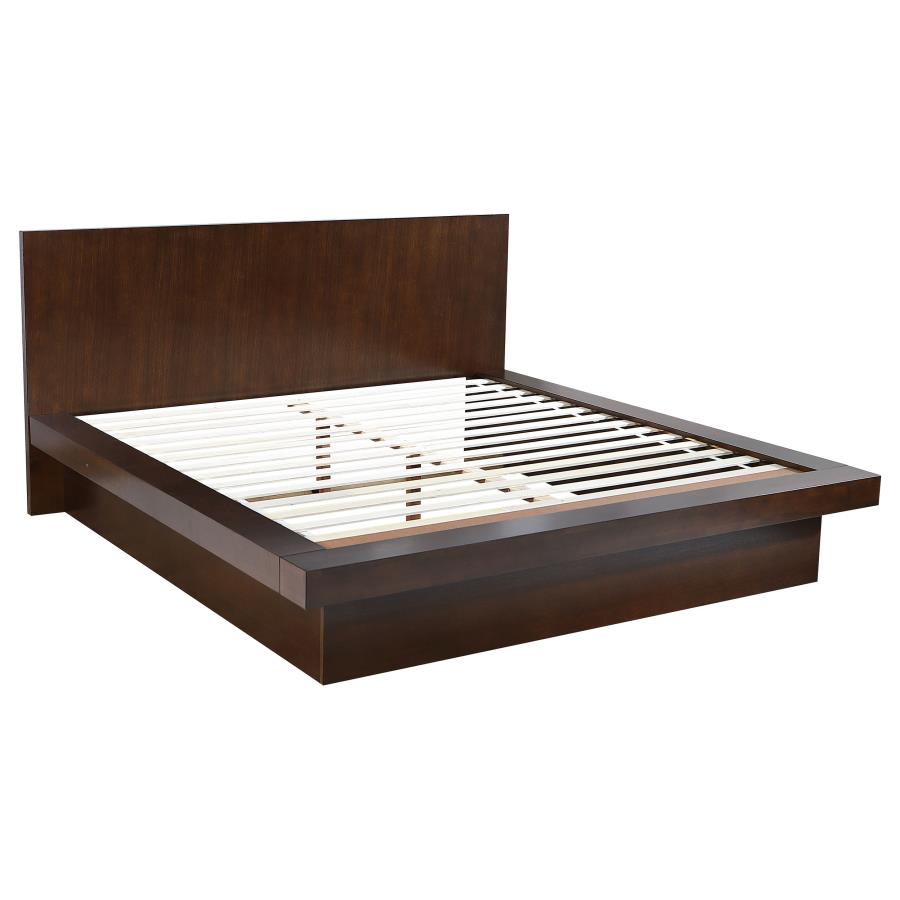 Jessica 6-piece Eastern King LED Bedroom Set Cappuccino - 200711KE-S6P