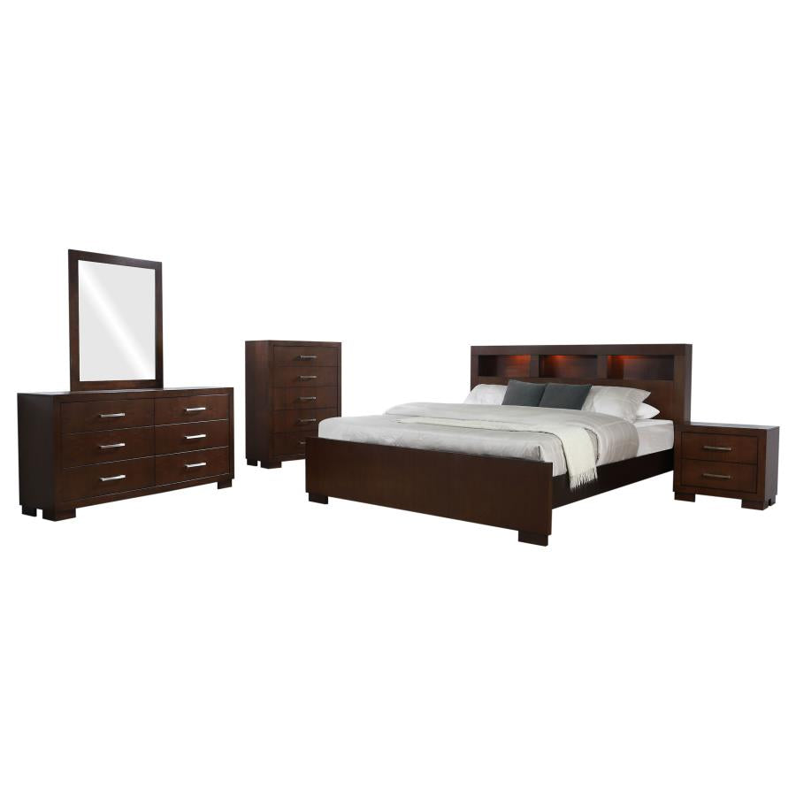 Jessica 5-piece California King Bedroom Set Cappuccino - 200719KW-S5