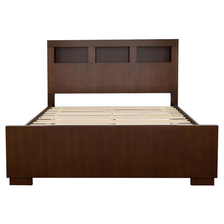 Jessica California King LED Storage Bookcase Bed Cappuccino - 200719KW
