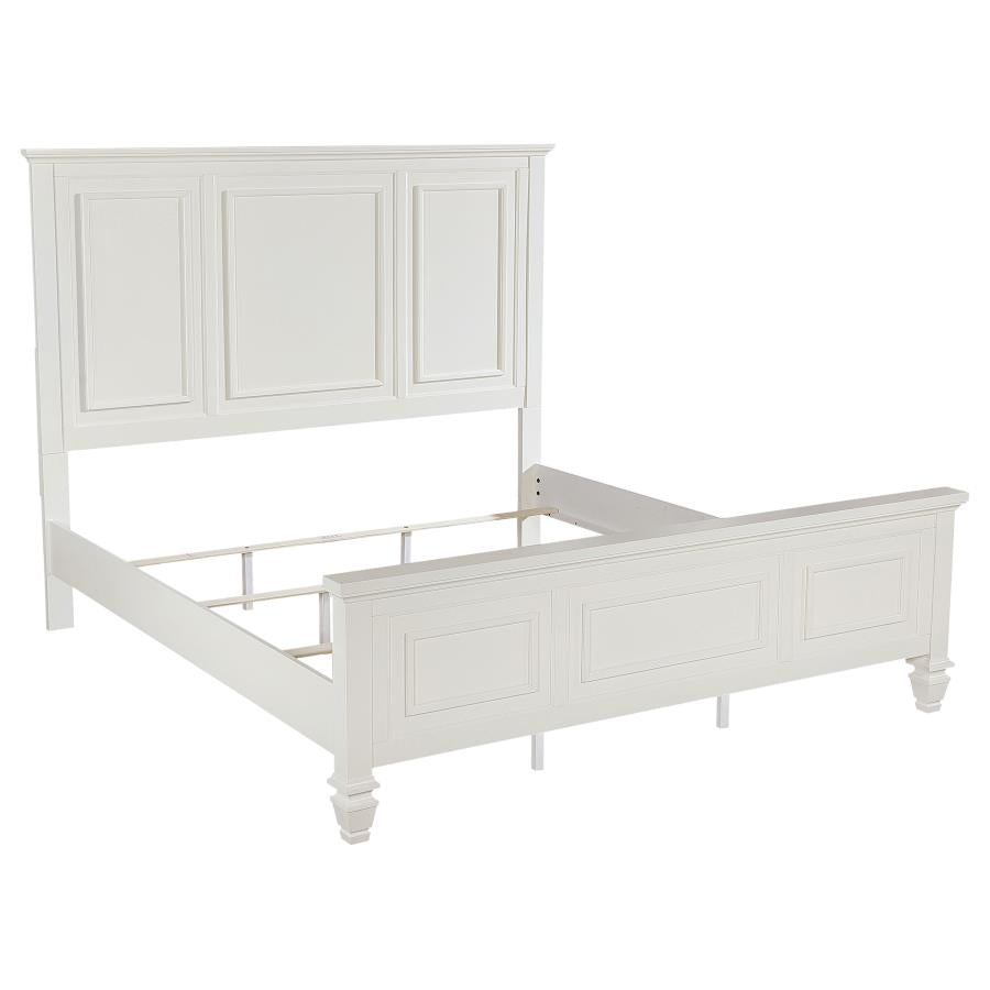 Sandy Beach 5-piece Eastern King Bedroom Set Cream White - 201301KEN-S5