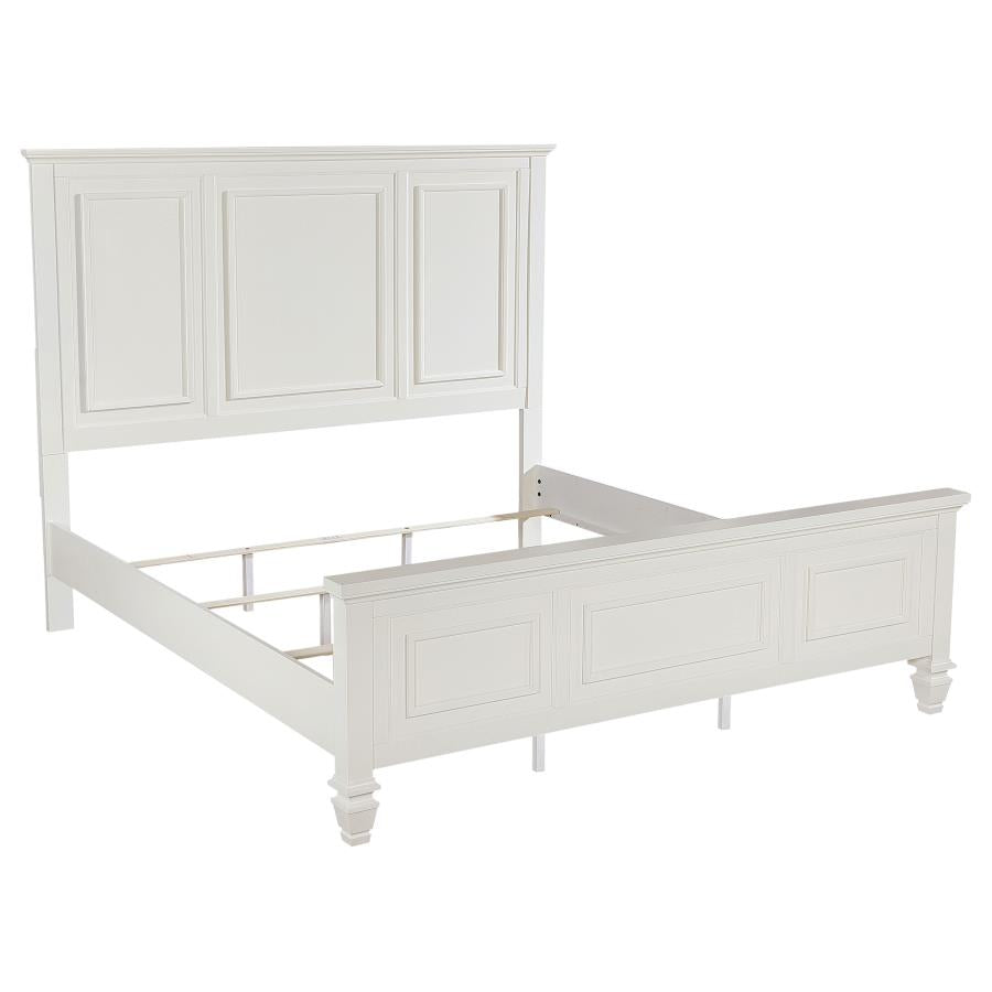 Sandy Beach 63-inch Eastern King Wood Panel Bed Cream White - 201301KEN