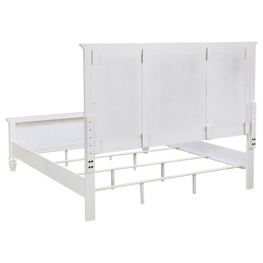 Sandy Beach 63-inch Eastern King Wood Panel Bed Cream White - 201301KEN