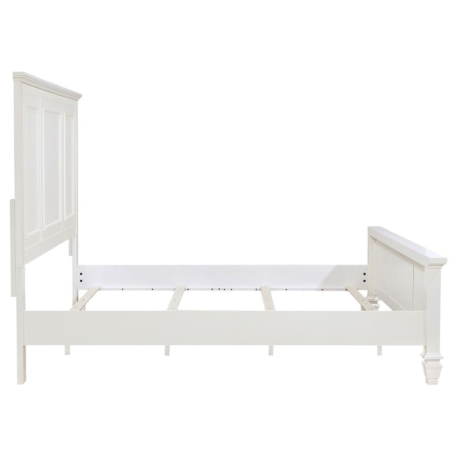 Sandy Beach 63-inch Eastern King Wood Panel Bed Cream White - 201301KEN