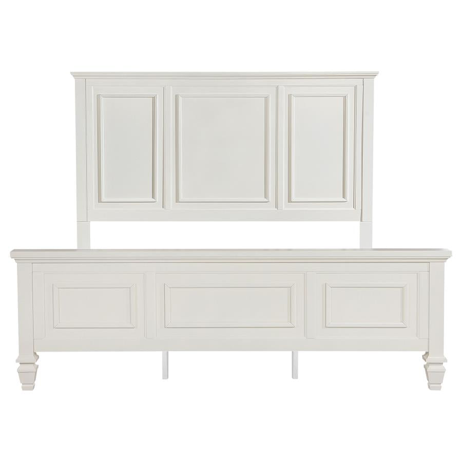 Sandy Beach 63-inch California King Panel Bed Cream White - 201301KWN