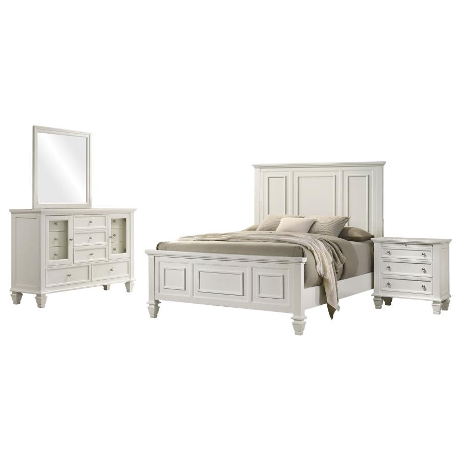 Sandy Beach 4-piece Queen Bedroom Set Cream White - 201301Q-S4