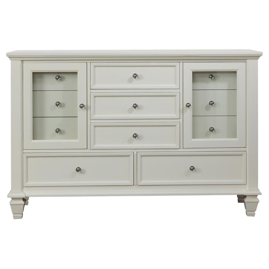 Sandy Beach 4-piece Queen Bedroom Set Cream White - 201301Q-S4