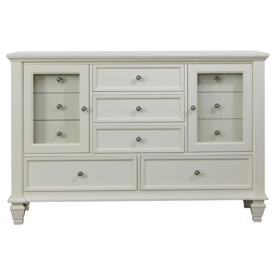 Sandy Beach 5-piece Queen Bedroom Set Cream White - 201301Q-S5
