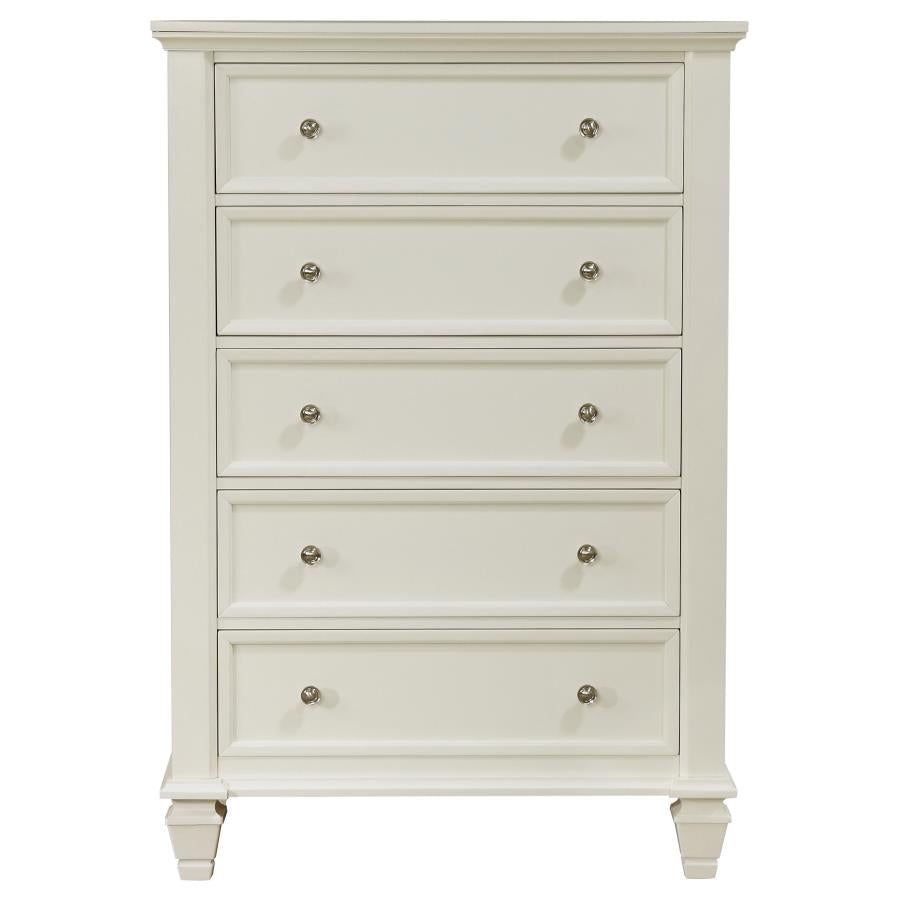 Sandy Beach 5-drawer Bedroom Chest Cream White - 201305