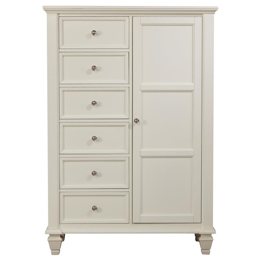 Sandy Beach 8-drawer Door Chest Cream White - 201308