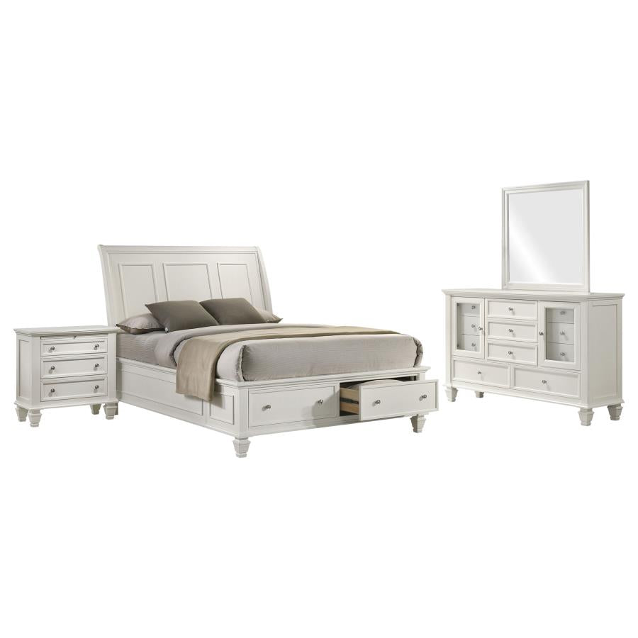 Sandy Beach 4-piece Eastern King Bedroom Set Cream White - 201309KE-S4