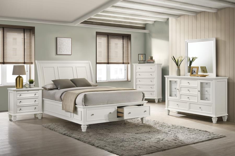 Sandy Beach 5-piece Eastern King Bedroom Set Cream White - 201309KE-S5
