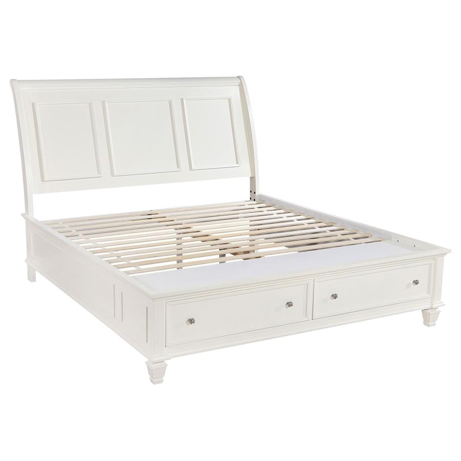 Sandy Beach 5-piece Eastern King Bedroom Set Cream White - 201309KE-S5