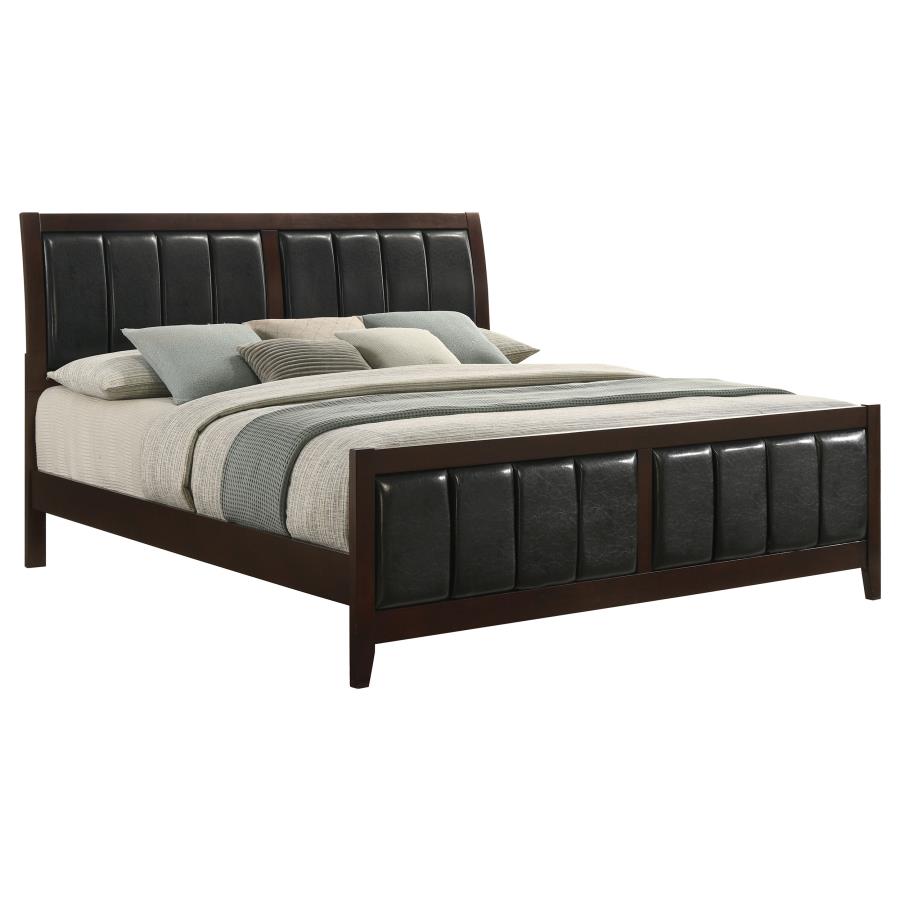 Carlton Wood Eastern King Panel Bed Cappuccino - 202091KE