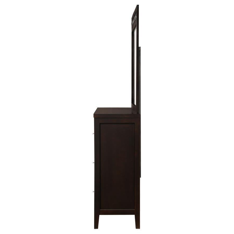 Carlton 6-drawer Dresser with Mirror Cappuccino - 202093M