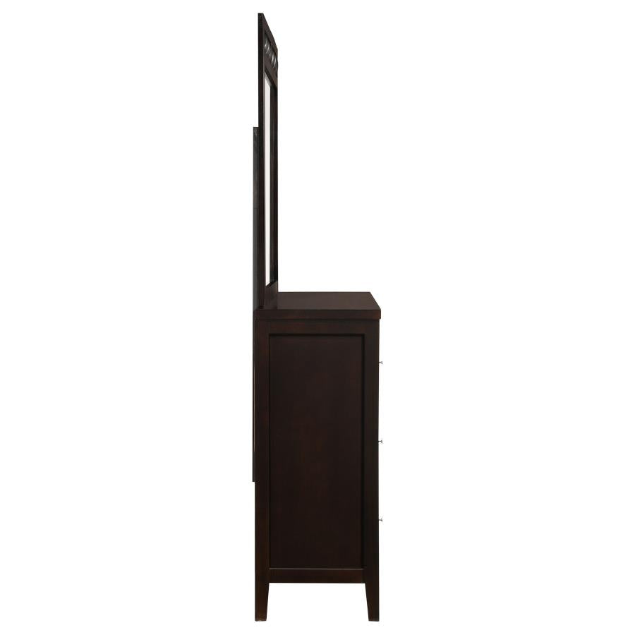 Carlton 6-drawer Dresser with Mirror Cappuccino - 202093M