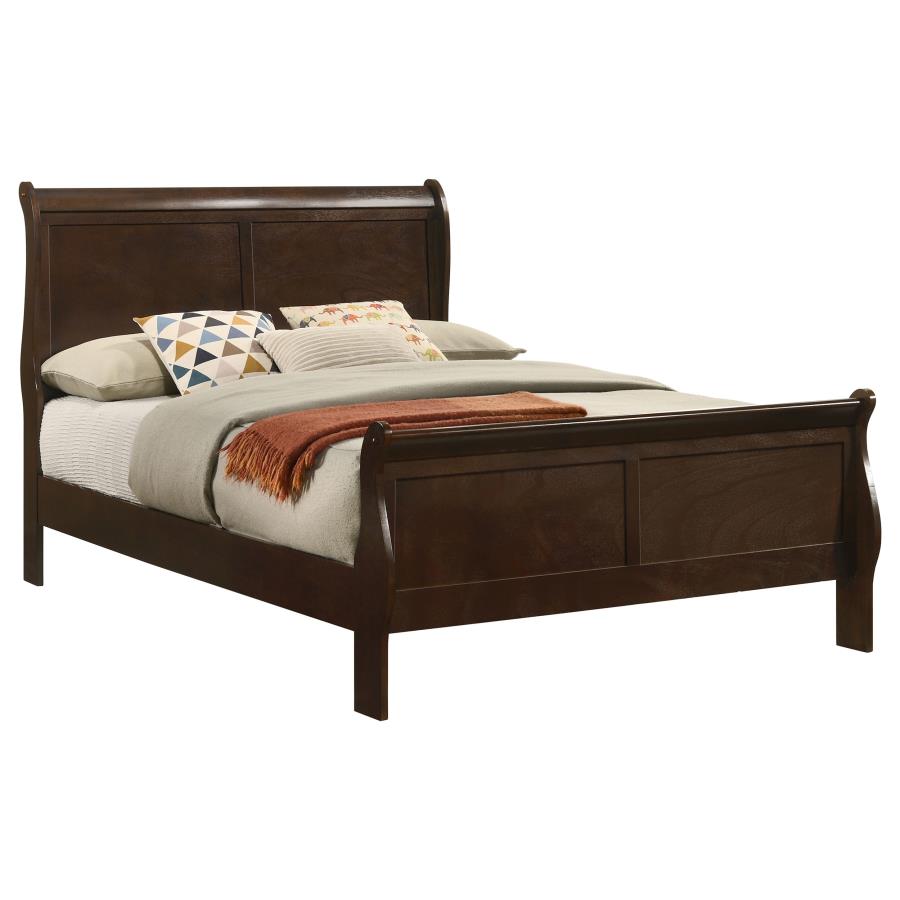 Louis Philippe Wood Full Sleigh Bed Cappuccino - 202411F