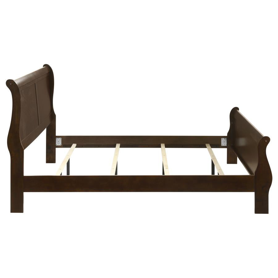 Louis Philippe Wood Eastern King Sleigh Bed Cappuccino - 202411KE