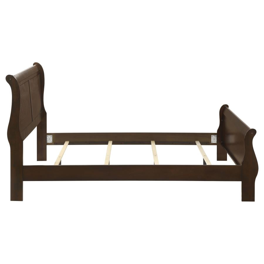 Louis Philippe Wood Queen Sleigh Bed Cappuccino - 202411Q