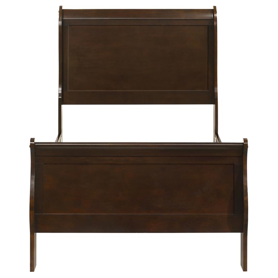 Louis Philippe Wood Twin Sleigh Bed Cappuccino - 202411T