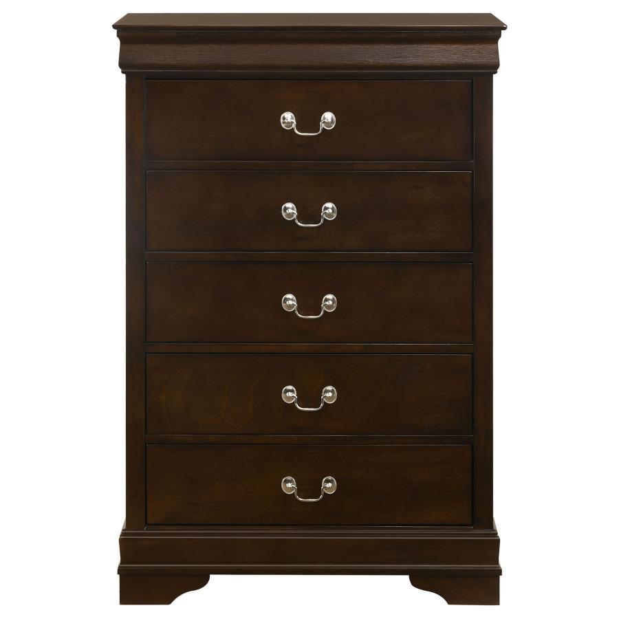 Louis Philippe 5-drawer Bedroom Chest Cappuccino - 202415