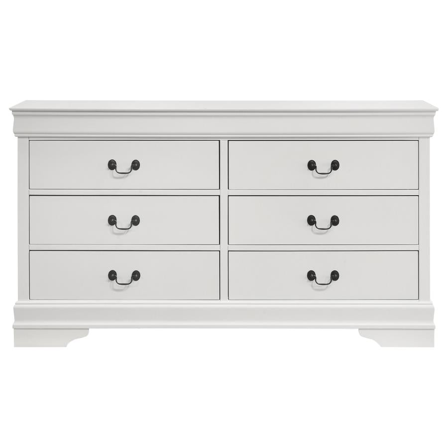 Louis Philippe 6-drawer Dresser White - 202443