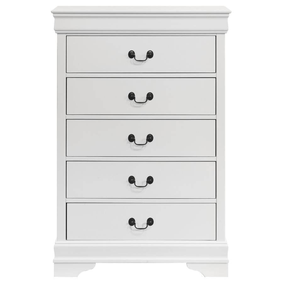 Louis Philippe 5-drawer Bedroom Chest White - 202445