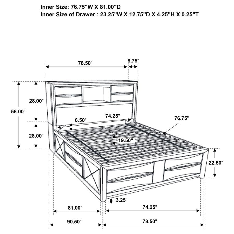 Briana 5-piece Eastern King Bedroom Set Black - 202701KE-S5