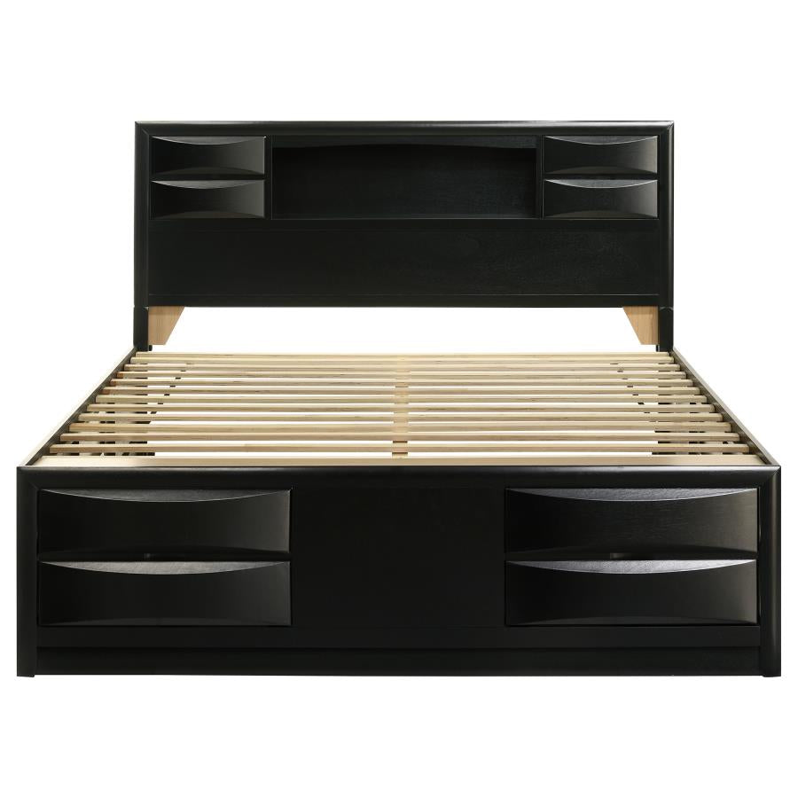 Briana Wood California King Storage Bookcase Bed Black - 202701KW