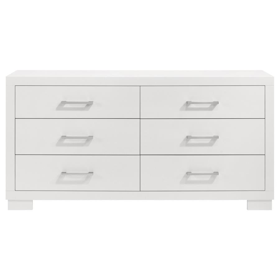 Jessica 5-piece Eastern King LED Bedroom Set Snow White - 202990KE-S5P
